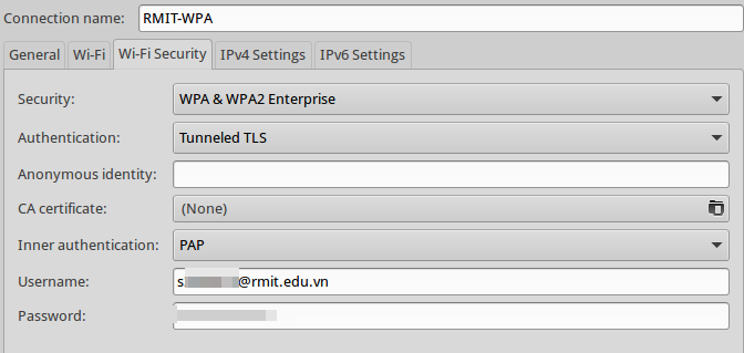 RMIT wi-fi settings